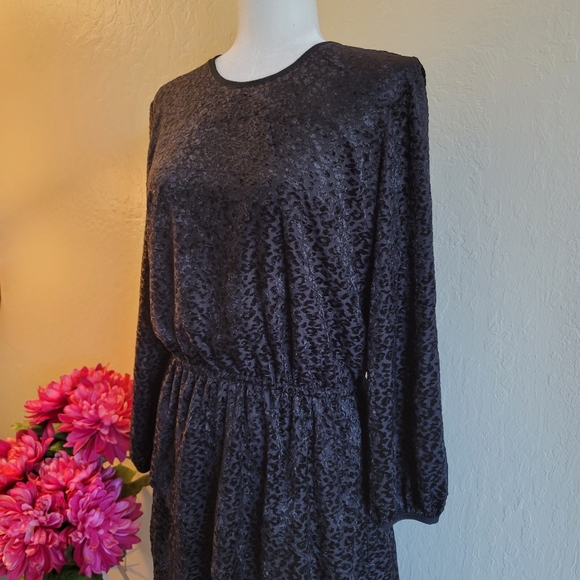 DKNY NEW Women's Black Velvet Flocked Leopard-prin - Picture 5 of 8